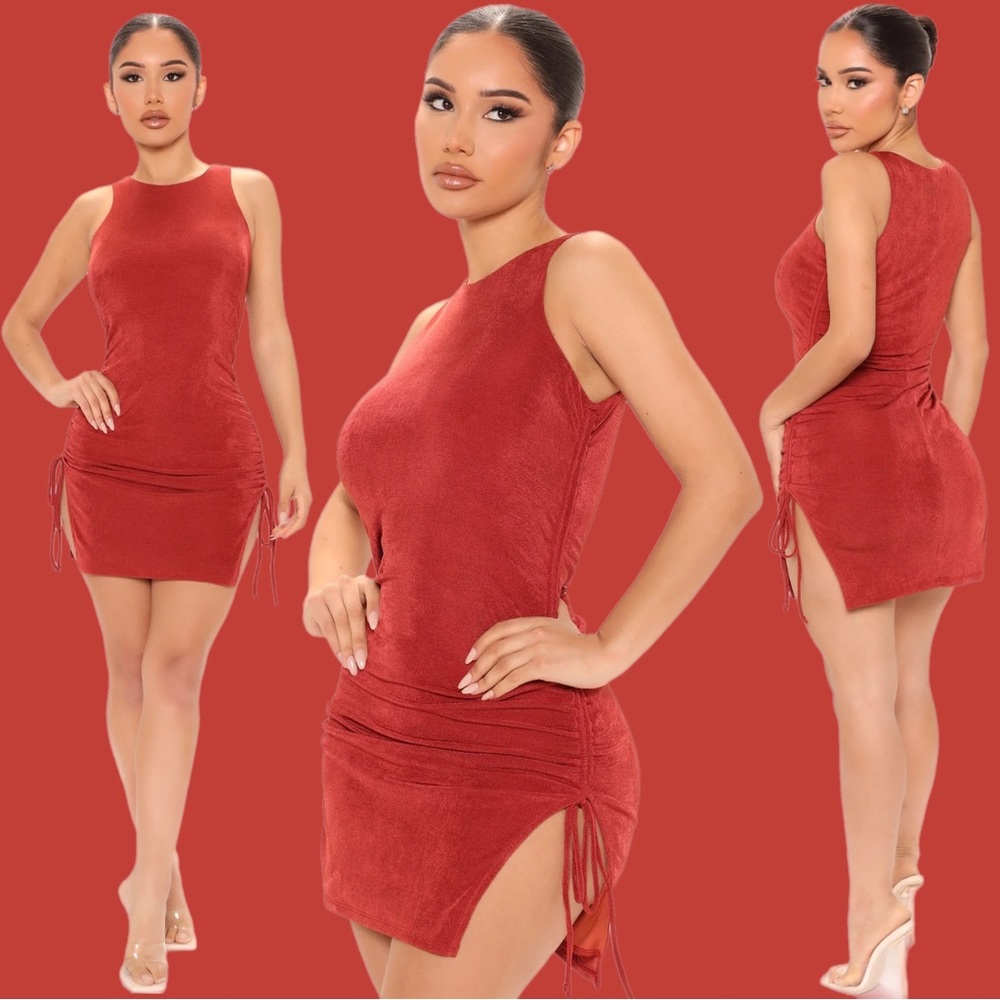 Move Like Me Slinky Dress - Rust